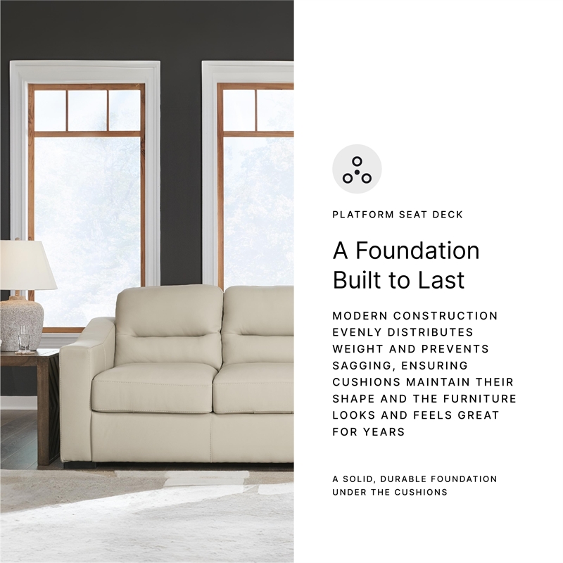 Bowery Hill Sofa & Loveseat Set in Almond Faux Leather