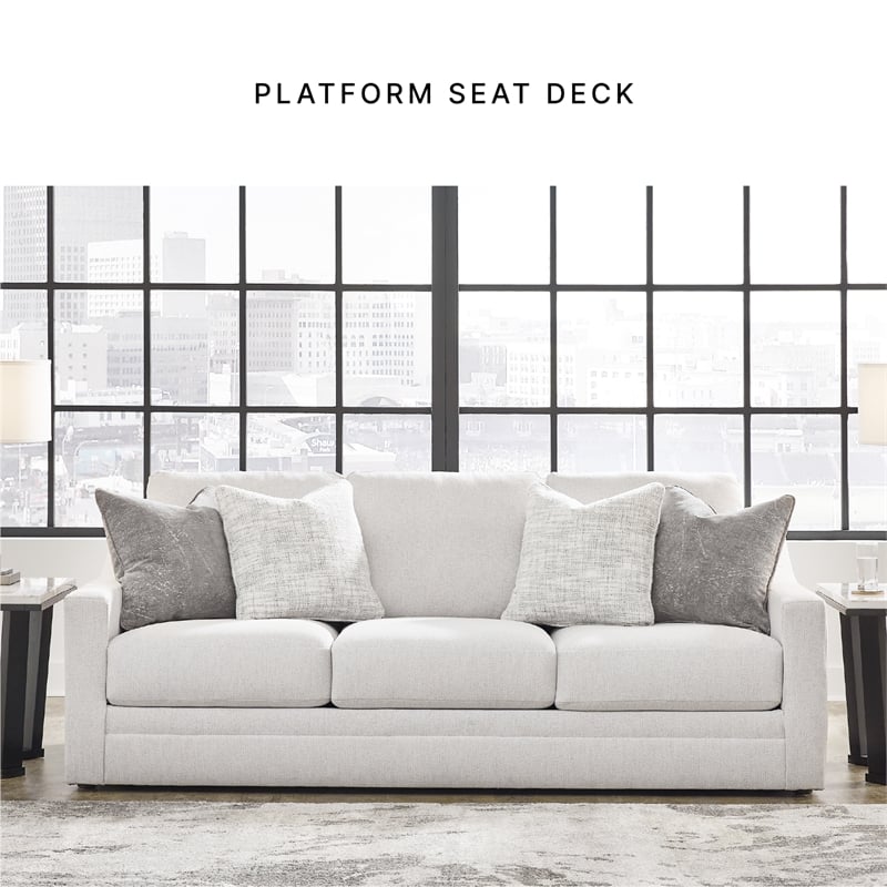 Bowery Hill Loveseat and Sofa Set in Beige Polyester Upholstery
