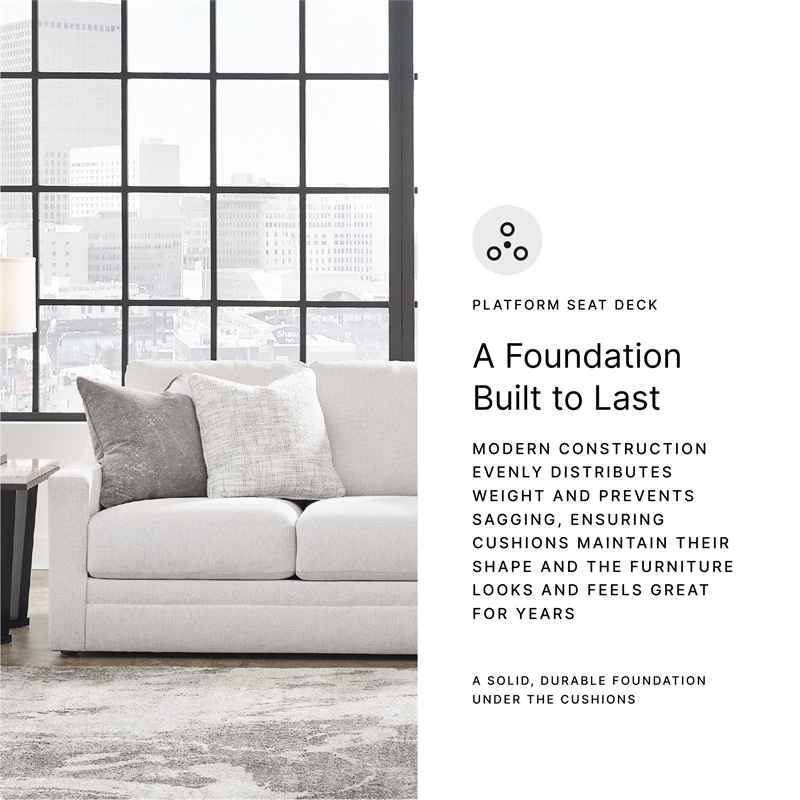 Bowery Hill Loveseat and Sofa Set in Beige Polyester Upholstery