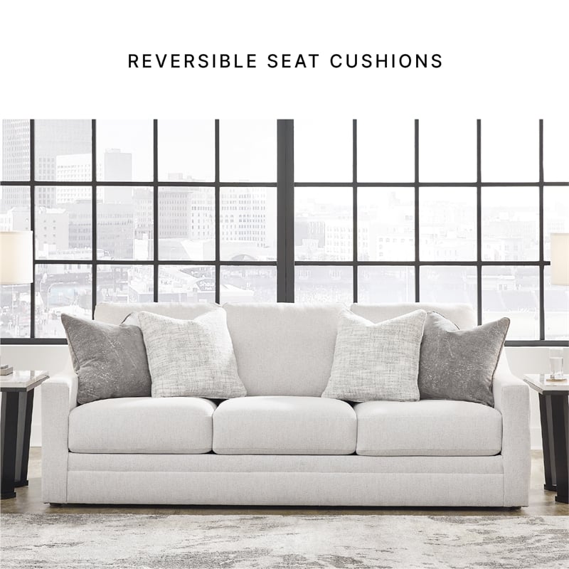 Bowery Hill Loveseat and Sofa Set in Beige Polyester Upholstery
