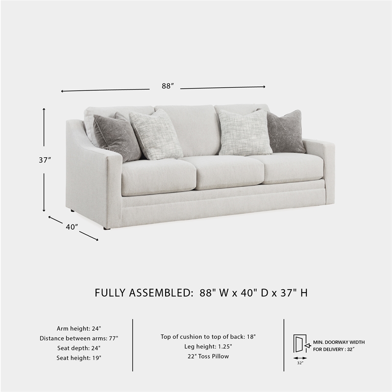 Bowery Hill Loveseat and Sofa Set in Beige Polyester Upholstery