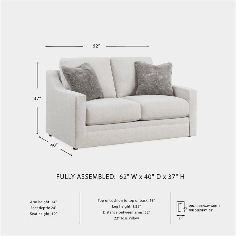 Bowery Hill Loveseat and Sofa Set in Beige Polyester Upholstery