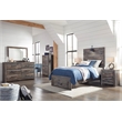 Bowery Hill Full Bookcase LED Headboard & 6-Drawer Dresser Set