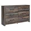 Bowery Hill Full Bookcase LED Headboard & 6-Drawer Dresser Set