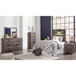 Bowery Hill Full Bookcase LED Headboard & 6-Drawer Dresser Set
