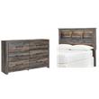 Bowery Hill Full Bookcase LED Headboard & 6-Drawer Dresser Set