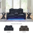 Bowery Hill 2-Pc Faux Leather Power Reclining Sofa Set with LED Lights & Storage
