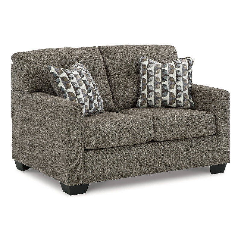 Bowery Hill Chocolate Loveseat & Sofa Set with Polyester Upholstery
