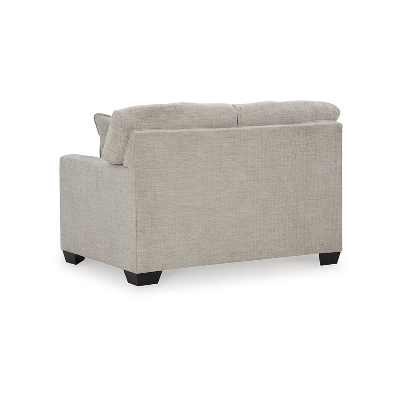 Bowery Hill Loveseat & Sofa Set in Pebble Upholstery with Tufted Back