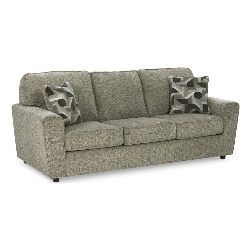 Bowery Hill Living Room Set of Sofa & Loveseat in Light Gray Fabric