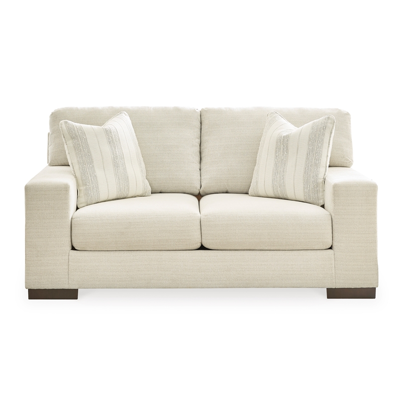 Bowery Hill 2-Piece Living Room Set of Sofa and Loveseat in Birch