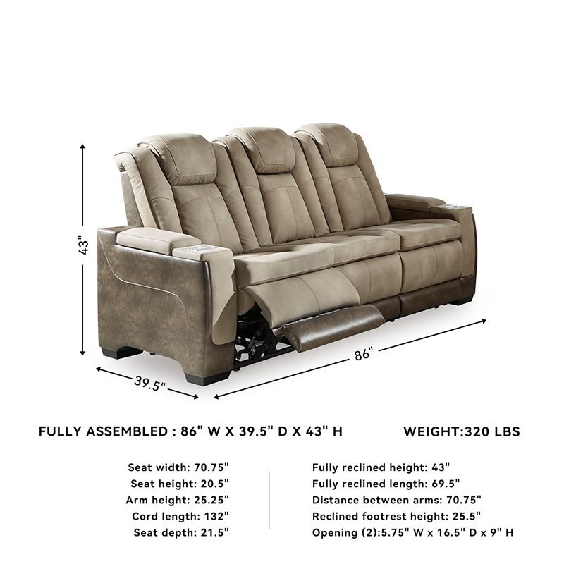 Bowery Hill Brown Faux Leather Reclining Sofa and Loveseat Set