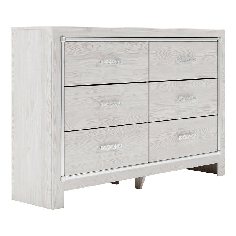 Bowery Hill Queen Upholstered Bookcase Headboard & 6-Drawer Dresser