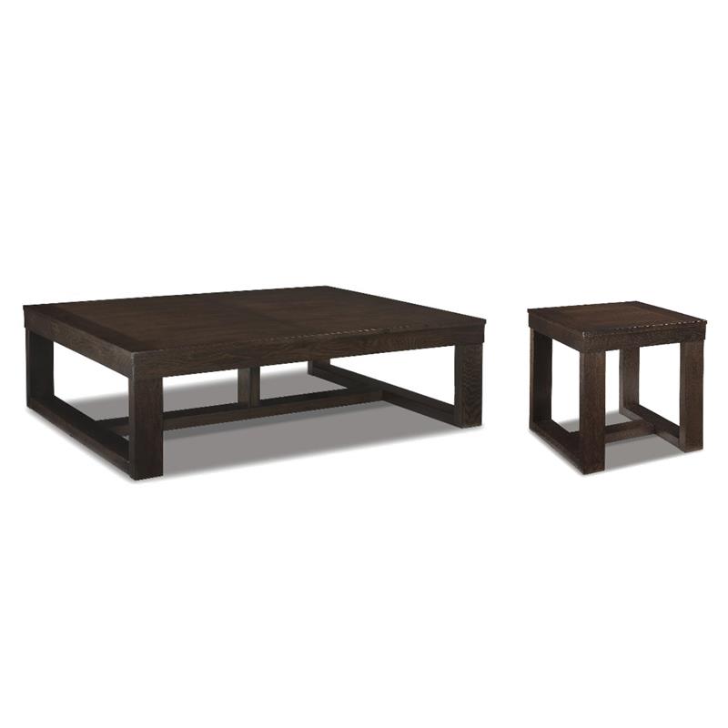 Bowery Hill 2-Piece Dark Brown Coffee and End Table Set