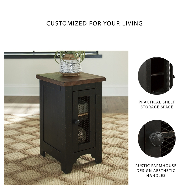Bowery Hill Coffee Table and 2 End Tables Set in Black & Brown