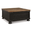 Bowery Hill Rustic Farmhouse Coffee Table & End Table Set in Black &Brown
