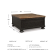 Bowery Hill Rustic Farmhouse Coffee Table & End Table Set in Black &Brown