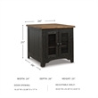 Bowery Hill Rustic Farmhouse Coffee Table & End Table Set in Black &Brown