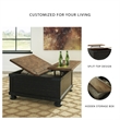 Bowery Hill Rustic Farmhouse Coffee Table & End Table Set in Black &Brown