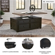 Bowery Hill Cocktail Coffee Table & 2 End Tables Set in Gray & Brown