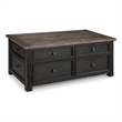 Bowery Hill 2-Piece Coffee & End Table Set in Gray & Brown