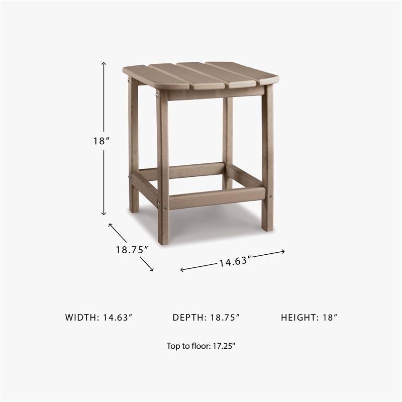 Bowery Hill Outdoor Set of Grayish Brown End Table & Adirondack Chair
