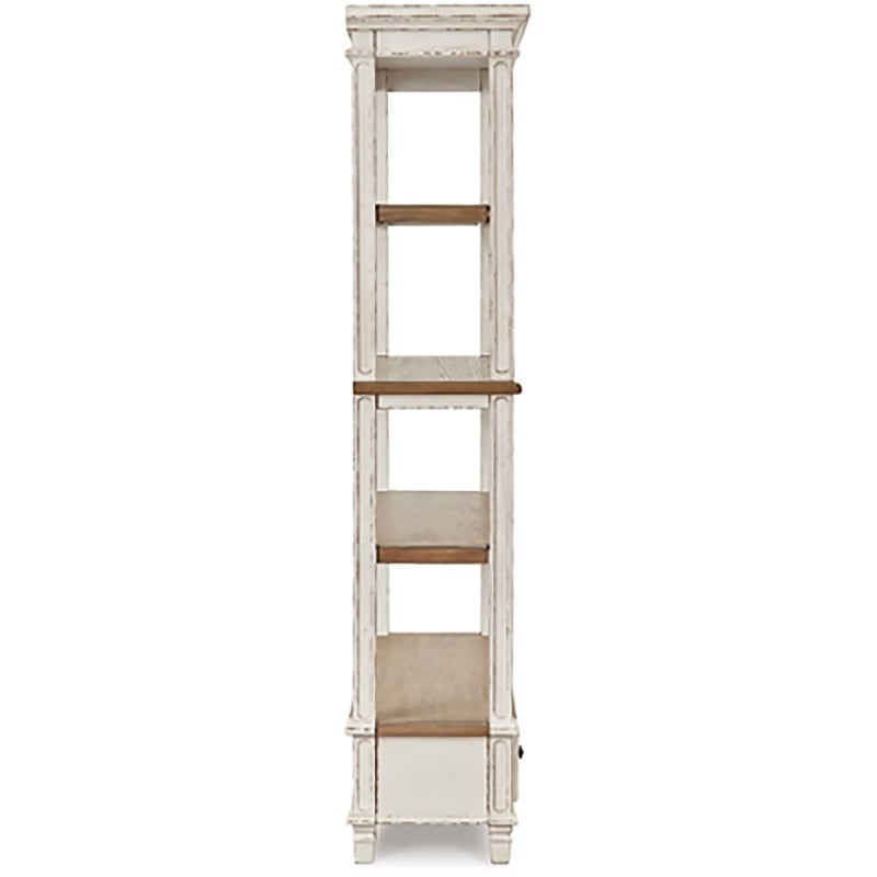 Bowery Hill 2-Piece Home Office Set of Desk & Bookcase in White & Brown