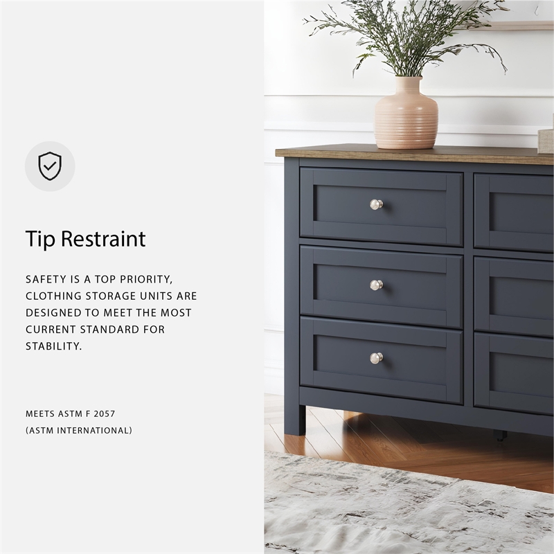 Bowery Hill Solid Wood Queen Panel Headboard & Dresser Set