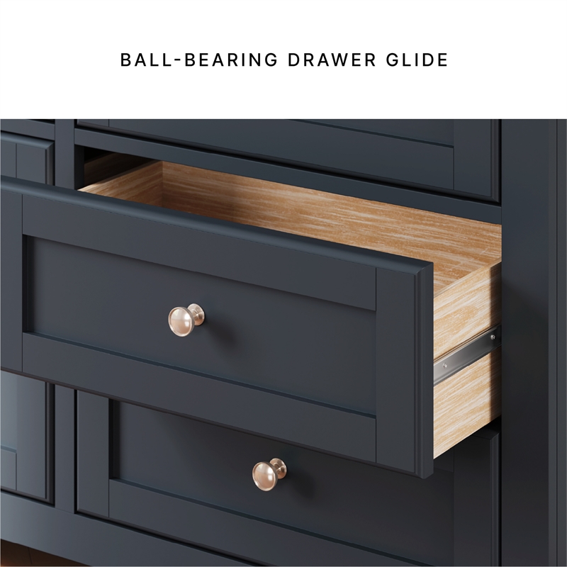 Bowery Hill Solid Wood Queen Panel Headboard & Dresser Set