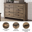 Bowery Hill Queen Panel Headboard & Dresser Set in Brown Rustic Finish