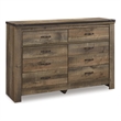 Bowery Hill Queen Panel Headboard & Dresser Set in Brown Rustic Finish