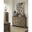 Bowery Hill Queen Panel Headboard & Dresser Set in Brown Rustic Finish