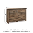 Bowery Hill Queen Panel Headboard & Dresser Set in Brown Rustic Finish