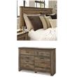 Bowery Hill Queen Panel Headboard & Dresser Set in Brown Rustic Finish