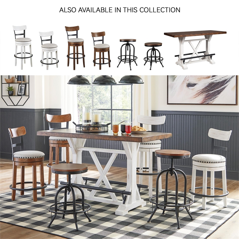 Bowery Hill 5-Piece Dining Counter Height Table & Adjustable Swivel Stools
