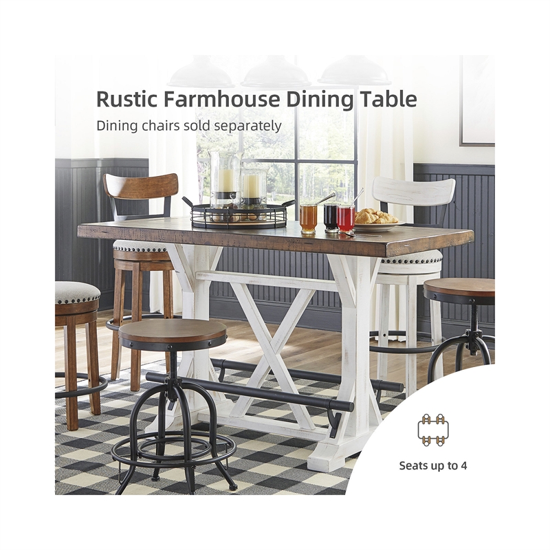 Bowery Hill 5-Piece Dining Counter Height Table & Adjustable Swivel Stools