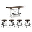 Bowery Hill 5-Piece Dining Counter Height Table & Adjustable Swivel Stools