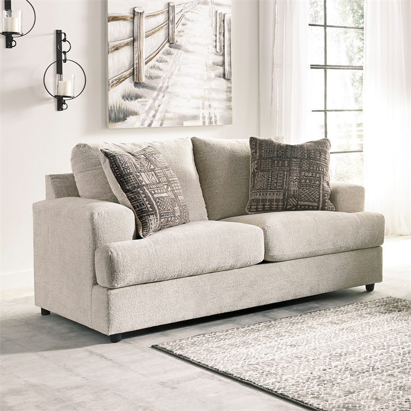 Bowery Hill 2-Piece Living Room Set of  Sofa & Loveseat in Chenille Upholstery