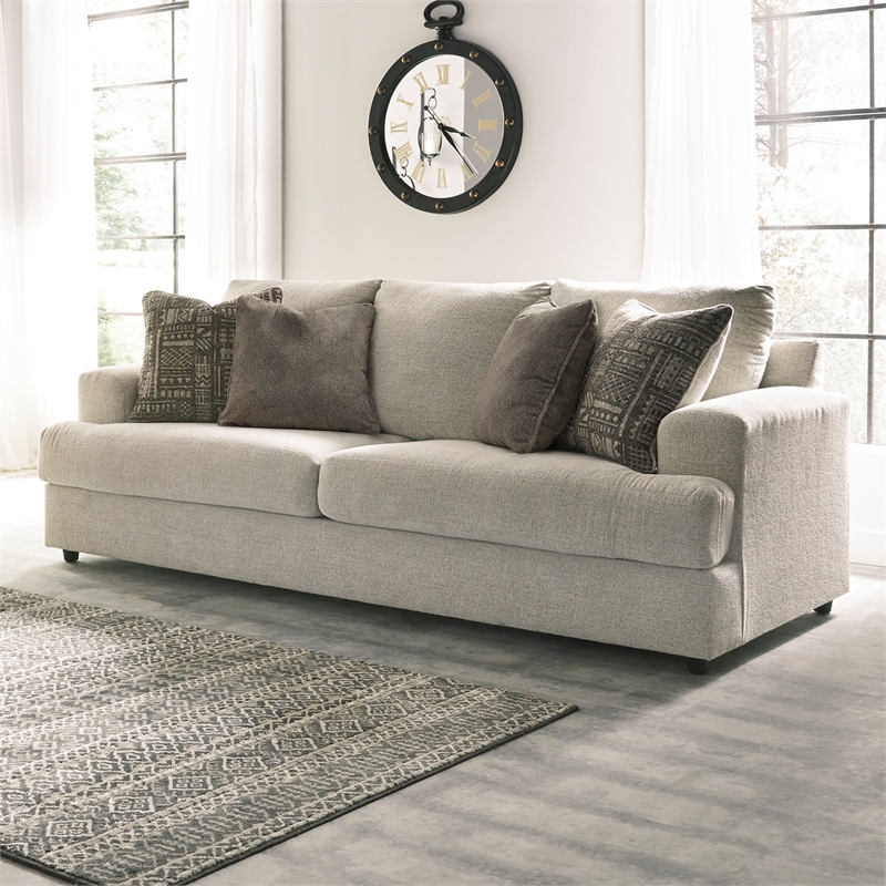 Bowery Hill 2-Piece Living Room Set of  Sofa & Loveseat in Chenille Upholstery