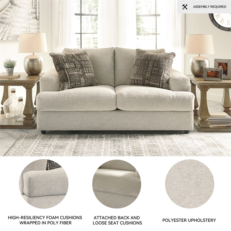 Bowery Hill 2-Piece Living Room Set of  Sofa & Loveseat in Chenille Upholstery