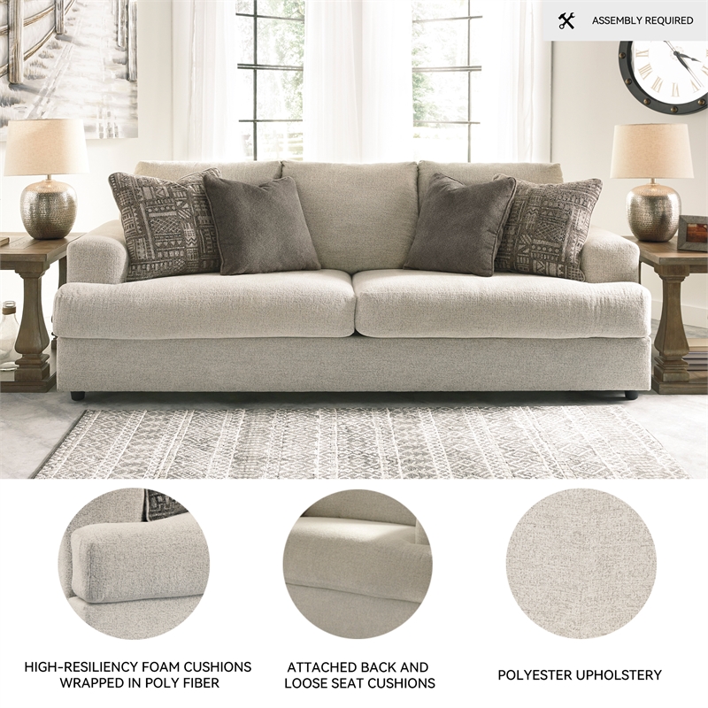 Bowery Hill 2-Piece Living Room Set of  Sofa & Loveseat in Chenille Upholstery