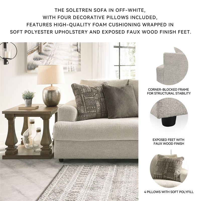 Bowery Hill 2-Piece Living Room Set of  Sofa & Loveseat in Chenille Upholstery