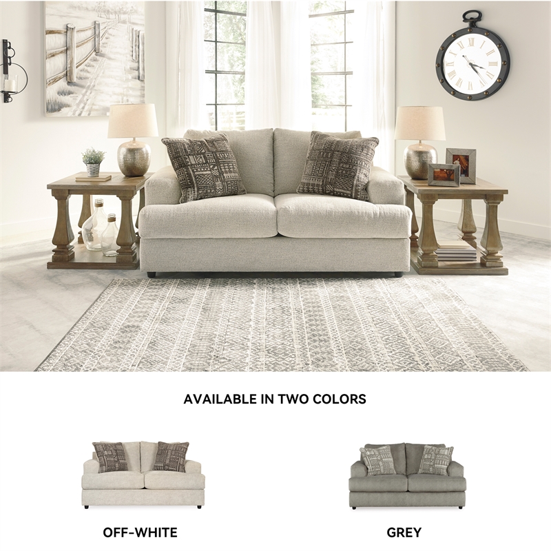 Bowery Hill 2-Piece Living Room Set of  Sofa & Loveseat in Chenille Upholstery
