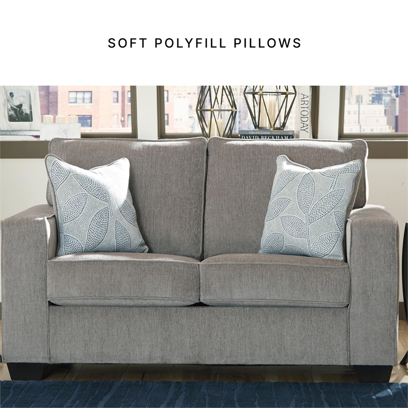 Bowery Hill Loveseat & Sofa Set in Alloy Upholstered Chenille