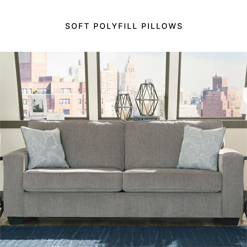 Bowery Hill Loveseat & Sofa Set in Alloy Upholstered Chenille