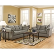 Bowery Hill Loveseat & Sofa Set in Cobblestone Polyester Fabric