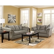 Bowery Hill Loveseat & Sofa Set in Cobblestone Polyester Fabric