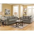 Bowery Hill Loveseat & Sofa Set in Cobblestone Polyester Fabric