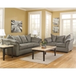 Bowery Hill Loveseat & Sofa Set in Cobblestone Polyester Fabric