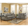 Bowery Hill Loveseat & Sofa Set in Cobblestone Polyester Fabric